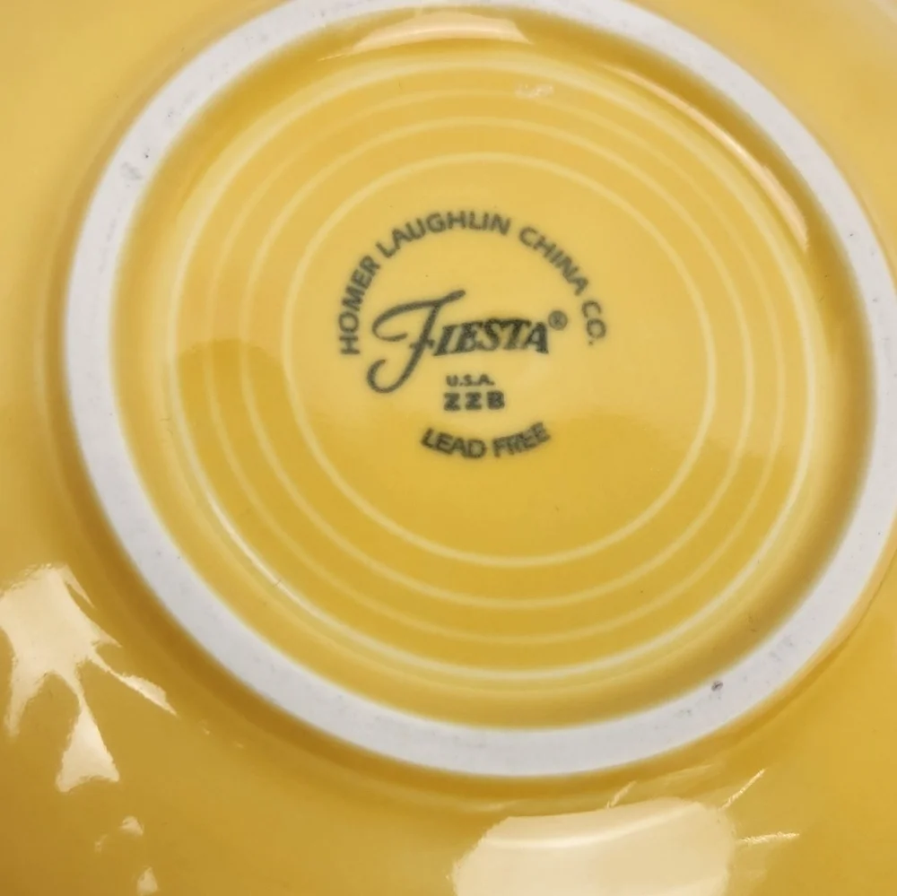 Fiesta Homer Laughlin Yellow Coffee/ Tea Mug Cup And Saucer Plate. - Picture 6 of 7